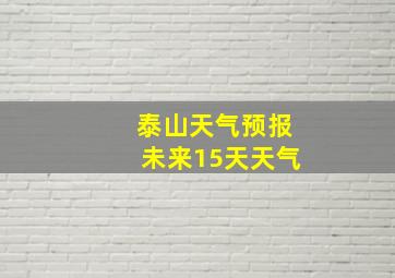 泰山天气预报未来15天天气