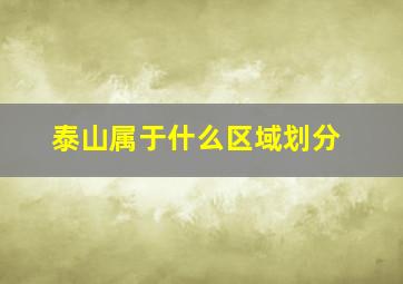 泰山属于什么区域划分