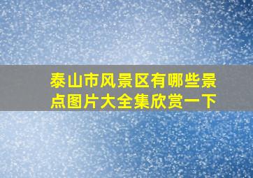 泰山市风景区有哪些景点图片大全集欣赏一下