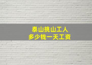 泰山挑山工人多少钱一天工资