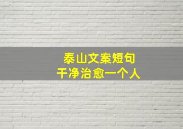 泰山文案短句干净治愈一个人