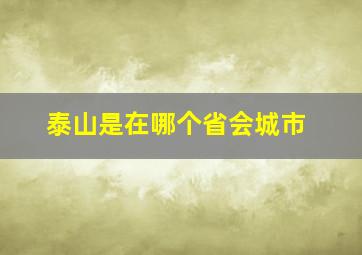 泰山是在哪个省会城市