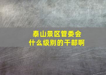 泰山景区管委会什么级别的干部啊