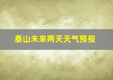 泰山未来两天天气预报