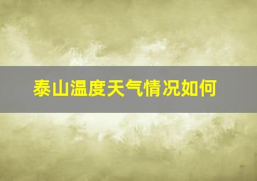 泰山温度天气情况如何