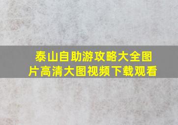 泰山自助游攻略大全图片高清大图视频下载观看