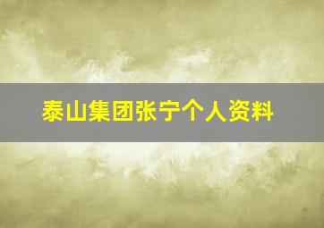 泰山集团张宁个人资料