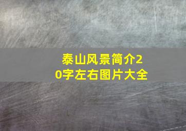 泰山风景简介20字左右图片大全