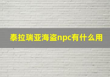 泰拉瑞亚海盗npc有什么用