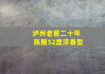 泸州老窖二十年陈酿52度浓香型