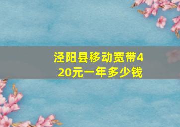 泾阳县移动宽带420元一年多少钱