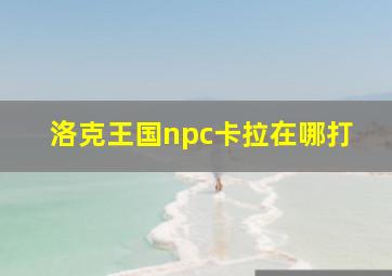 洛克王国npc卡拉在哪打