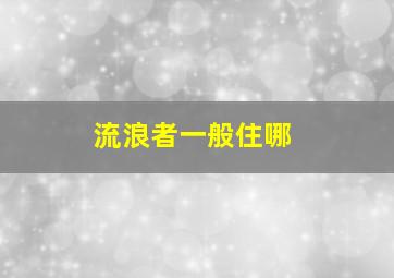 流浪者一般住哪