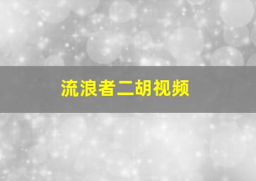 流浪者二胡视频