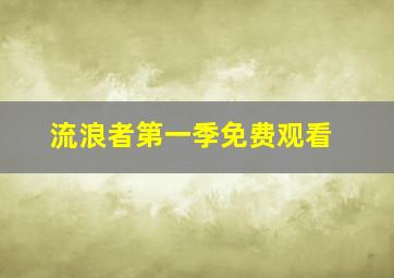 流浪者第一季免费观看