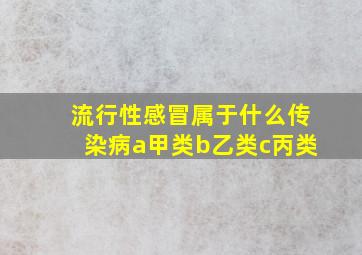 流行性感冒属于什么传染病a甲类b乙类c丙类