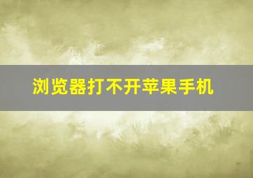 浏览器打不开苹果手机