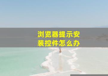 浏览器提示安装控件怎么办