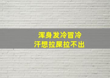 浑身发冷冒冷汗想拉屎拉不出