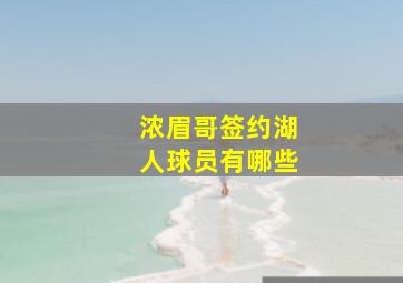 浓眉哥签约湖人球员有哪些