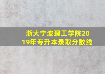 浙大宁波理工学院2019年专升本录取分数线