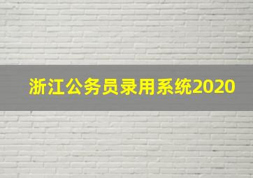 浙江公务员录用系统2020