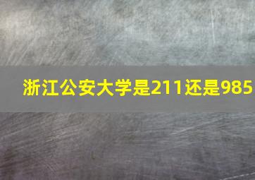 浙江公安大学是211还是985