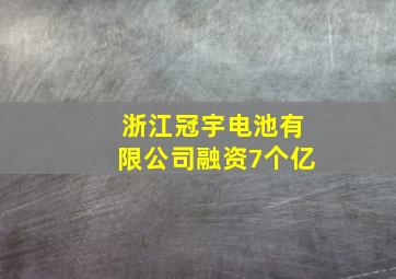 浙江冠宇电池有限公司融资7个亿