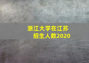 浙江大学在江苏招生人数2020