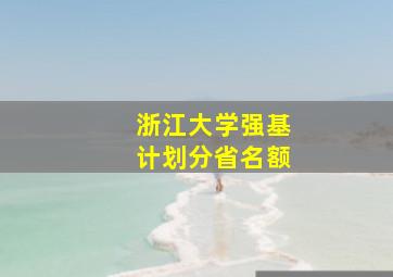 浙江大学强基计划分省名额