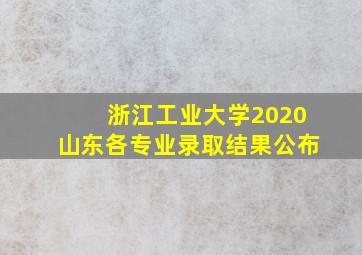 浙江工业大学2020山东各专业录取结果公布