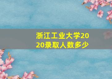 浙江工业大学2020录取人数多少