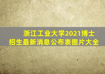 浙江工业大学2021博士招生最新消息公布表图片大全