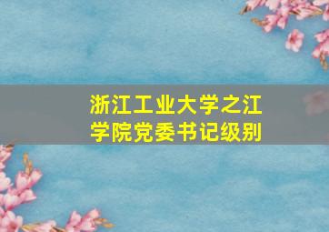 浙江工业大学之江学院党委书记级别