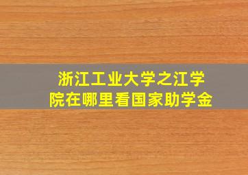 浙江工业大学之江学院在哪里看国家助学金