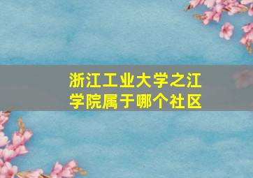 浙江工业大学之江学院属于哪个社区