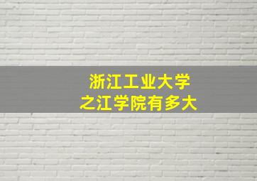 浙江工业大学之江学院有多大