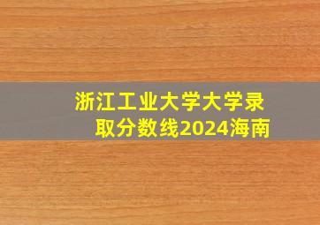 浙江工业大学大学录取分数线2024海南