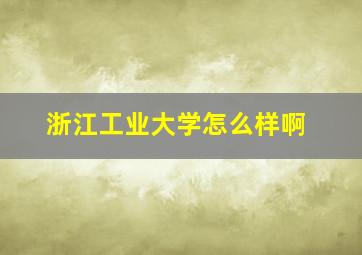 浙江工业大学怎么样啊