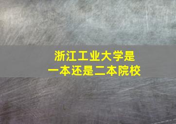 浙江工业大学是一本还是二本院校