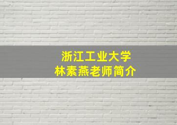 浙江工业大学林素燕老师简介