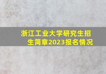 浙江工业大学研究生招生简章2023报名情况