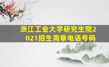 浙江工业大学研究生院2021招生简章电话号码