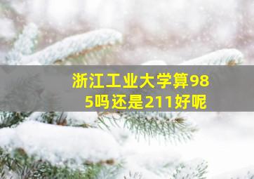 浙江工业大学算985吗还是211好呢