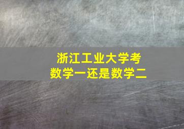 浙江工业大学考数学一还是数学二