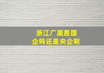 浙江广厦是国企吗还是央企啊