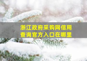 浙江政府采购网信用查询官方入口在哪里