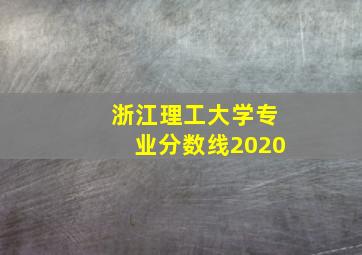 浙江理工大学专业分数线2020