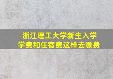 浙江理工大学新生入学学费和住宿费这样去缴费