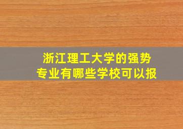 浙江理工大学的强势专业有哪些学校可以报